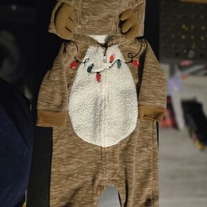 Carter's Brown and Cream Festive Footie